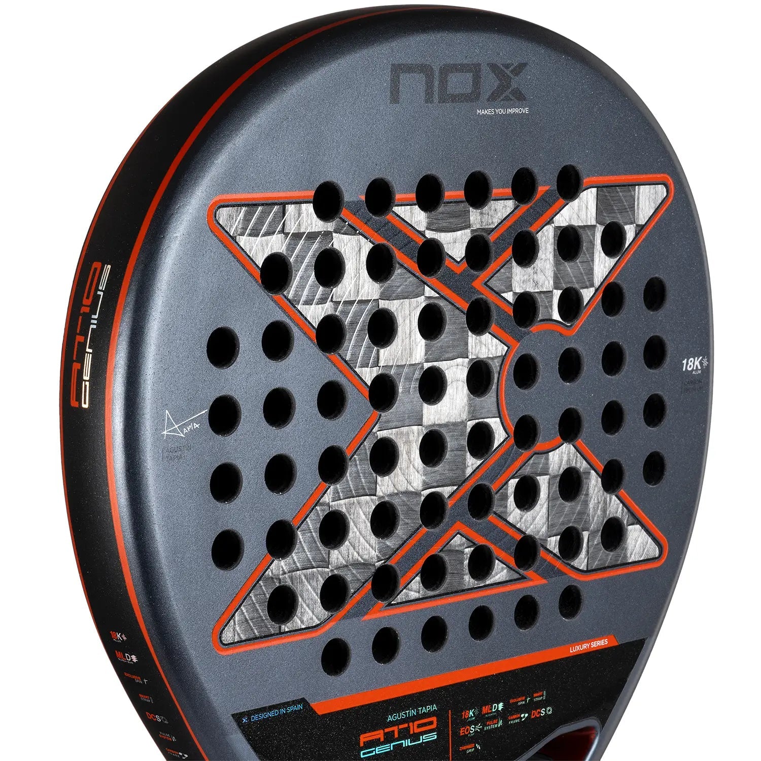NOX AT10 GENIUS 18K ALUM BY AGUSTIN TAPIA 2025 - Padel Butler